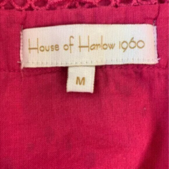 House Of Harlow V Neck Button Up Eyelet Midi Dress - Picture 13 of 15